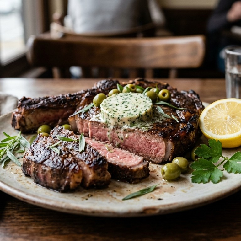 Entrecôte met ansjovisboter recept