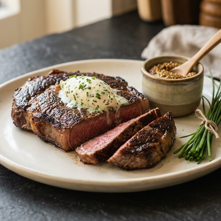 Entrecote met kruidenmascarpone recept