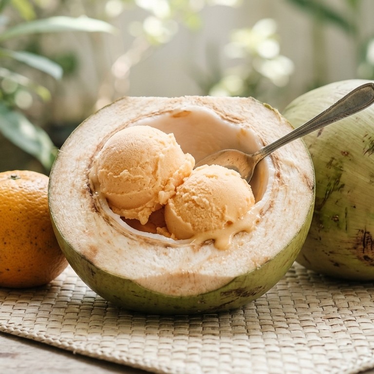 Es Krim Kelapa (ijs van sinaasappelsap) recept