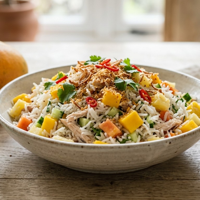 Exotische rijstsalade (Indisch) recept