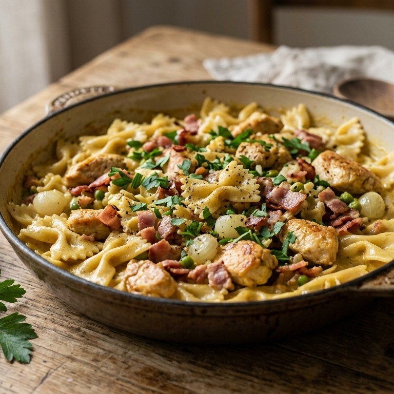 Farfalles met kipfilet en curry recept
