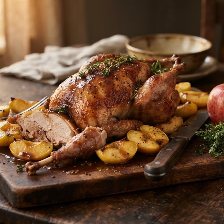 Fazant met gebakken appel recept