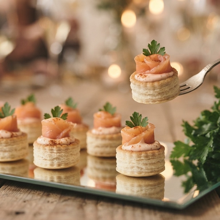 Feestelijk hapje met gerookte zalm recept