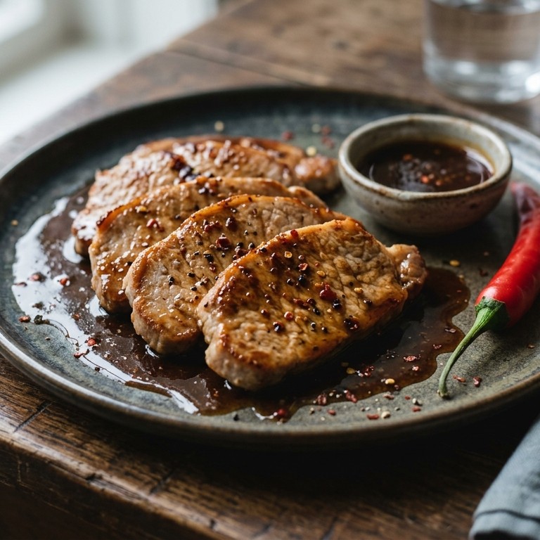 Filetlapjes a la minute met pittige saus recept