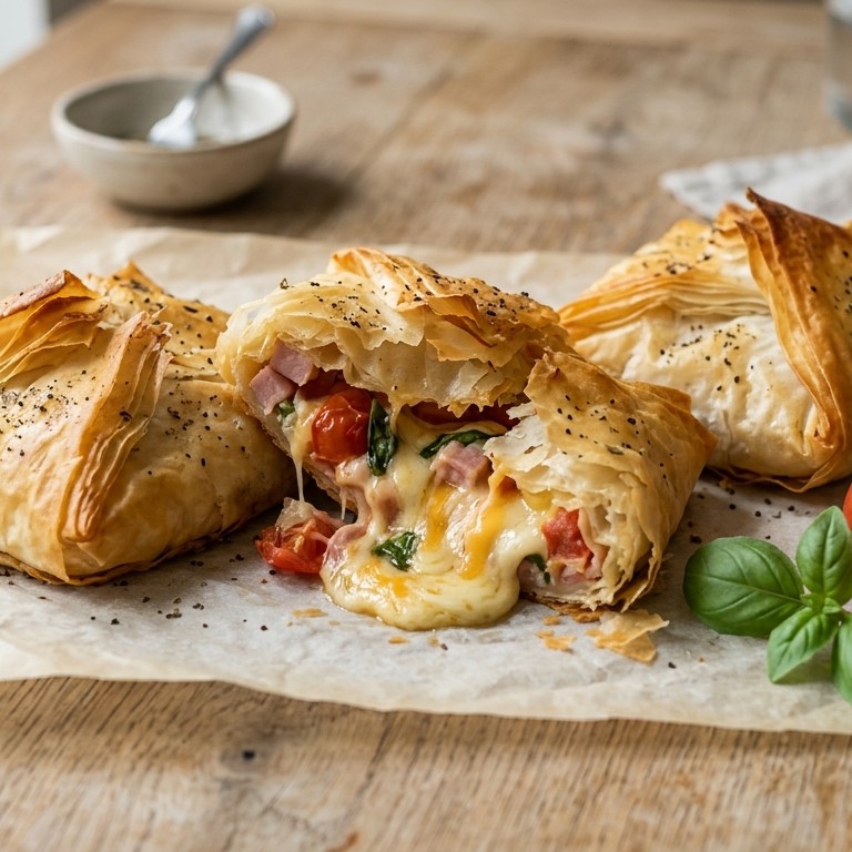 Filodeeg met ham en kaas recept