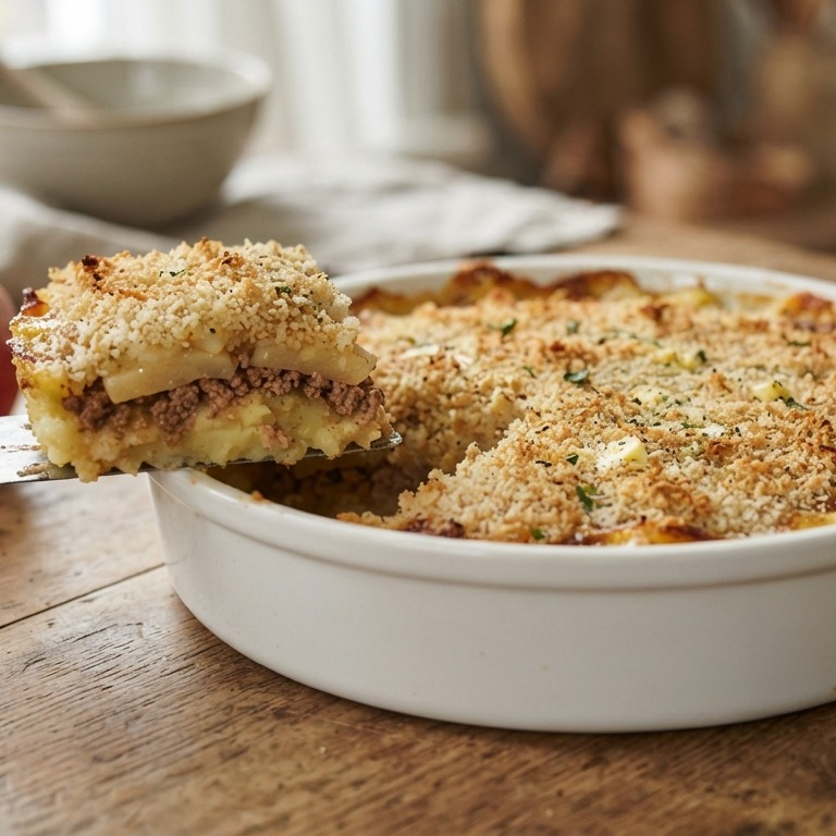 Filosoof (ovenschotel met aardappel,appel, gehakt en ui) recept