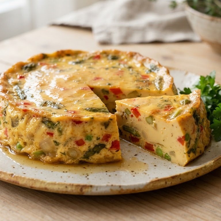 Flan met courgette en paprika recept