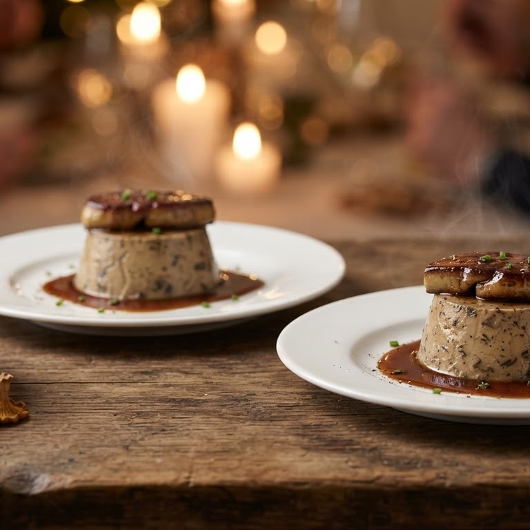 Flans met paddenstoelen en foie gras recept