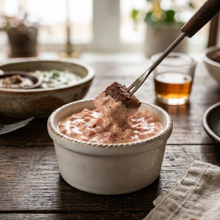 Fonduesausje met ham recept