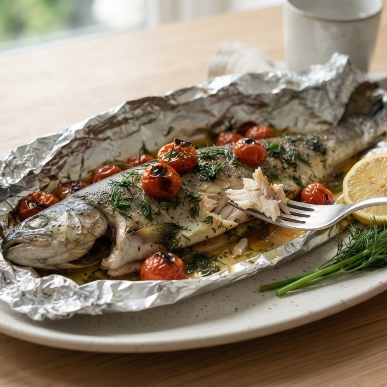 Forel in folie uit de oven recept