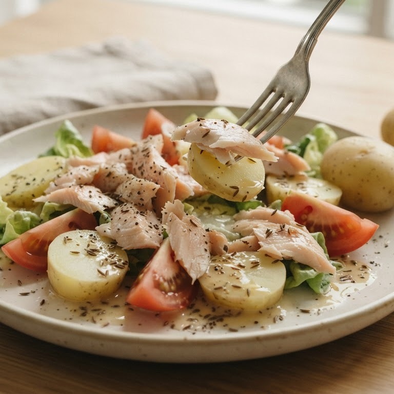 Forelsalade met karwijzaad recept
