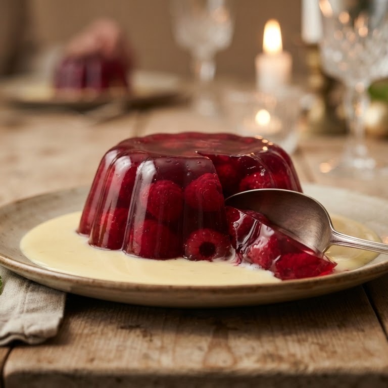 Frambozengelei met vanillesaus recept