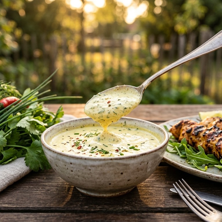 Fris en scherp yoghurt kruidensausje recept