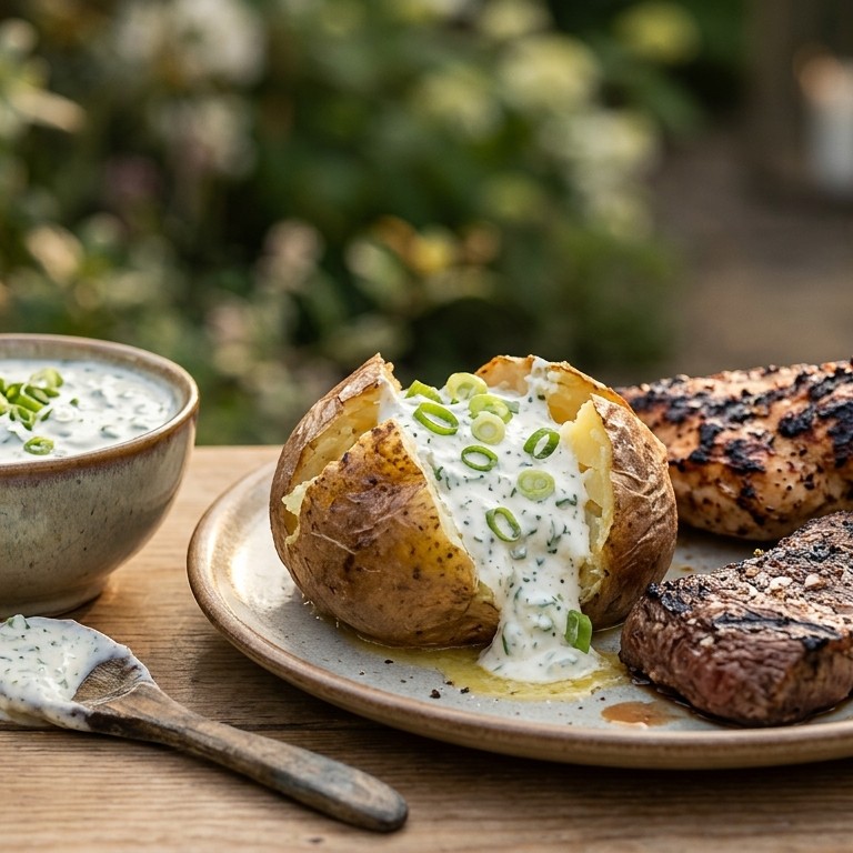 Fris sausje bij (bbq)vlees en aardappels recept