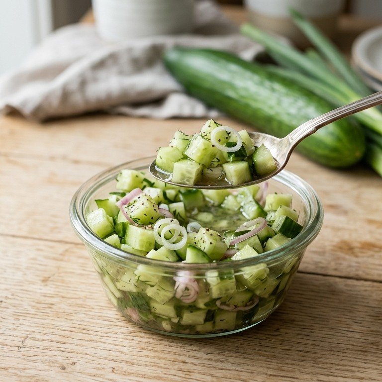 Fris-zoete komkommersalade recept