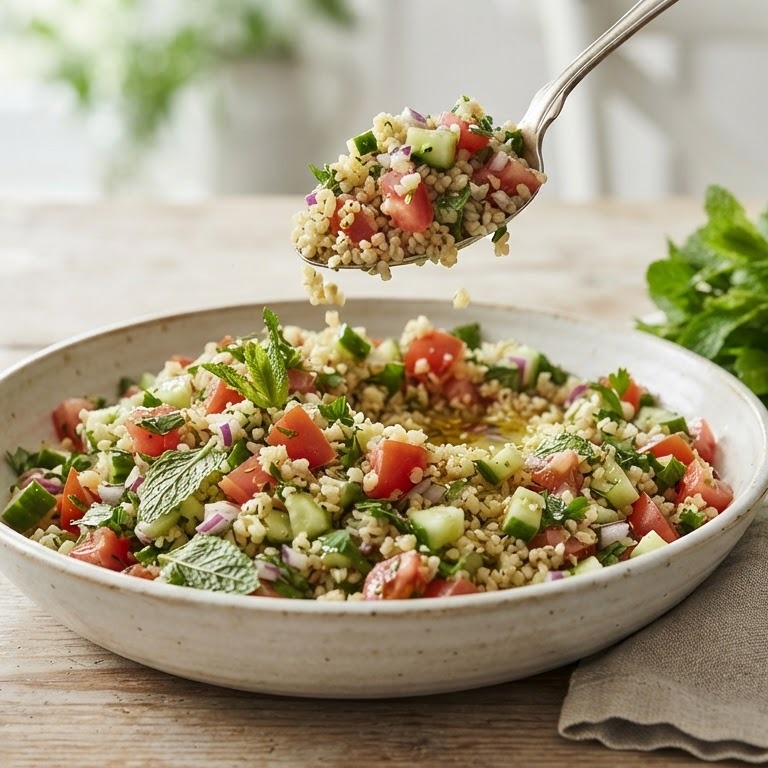 Frisse bulgursalade met munt recept