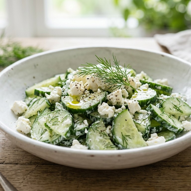 Frisse feta komkommersalade recept