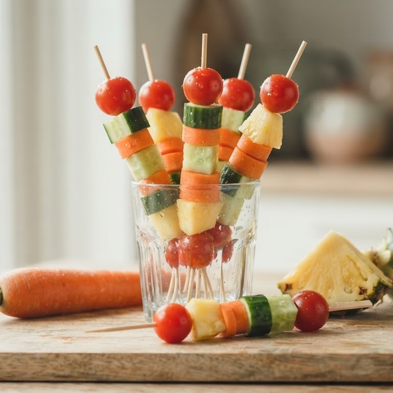 frisse groentespiesjes recept