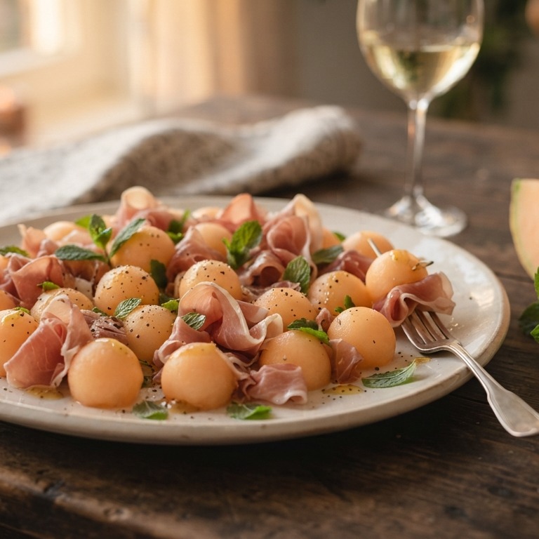 Frisse meloenbolletjes met parmaham recept