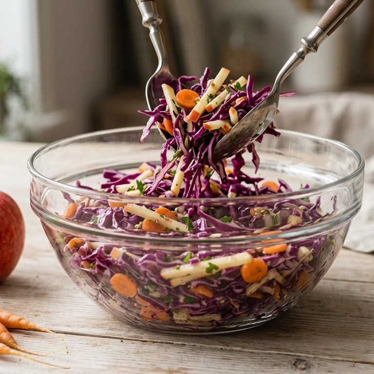 Frisse rode kool salade recept