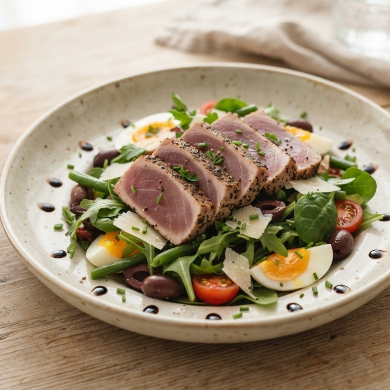 Frisse salade met verse tonijn recept