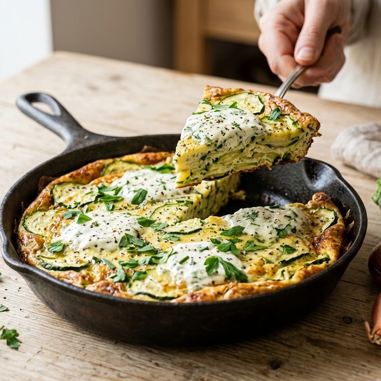 Fritatta courgette recept