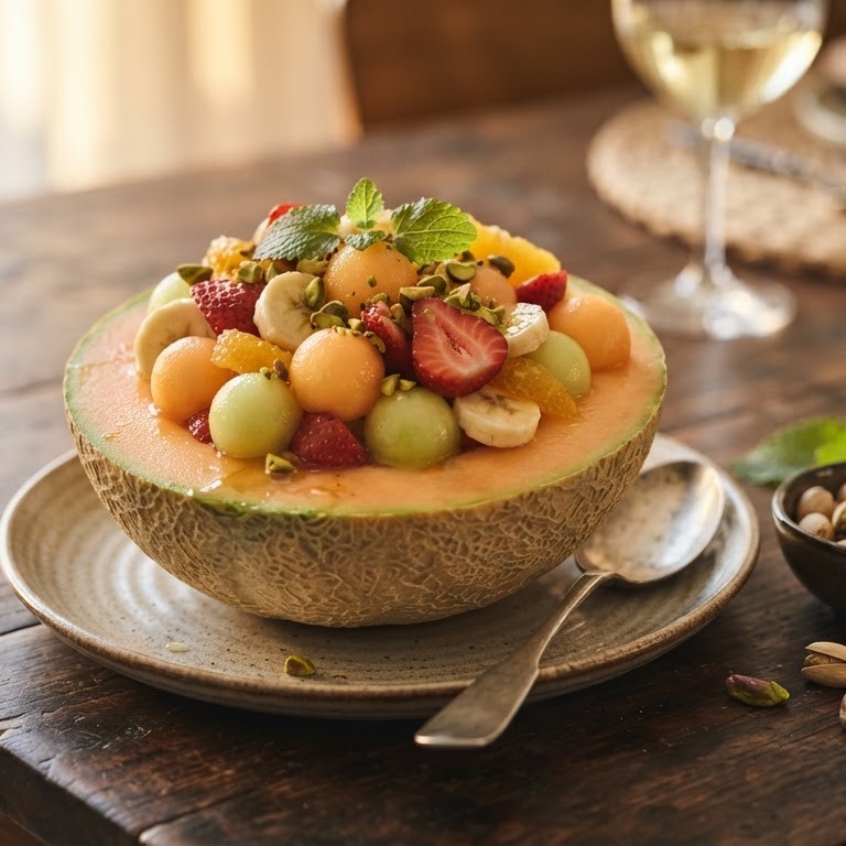 Fruitsalade in meloen recept