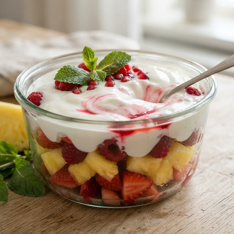 Fruitsalade met yoghurt recept