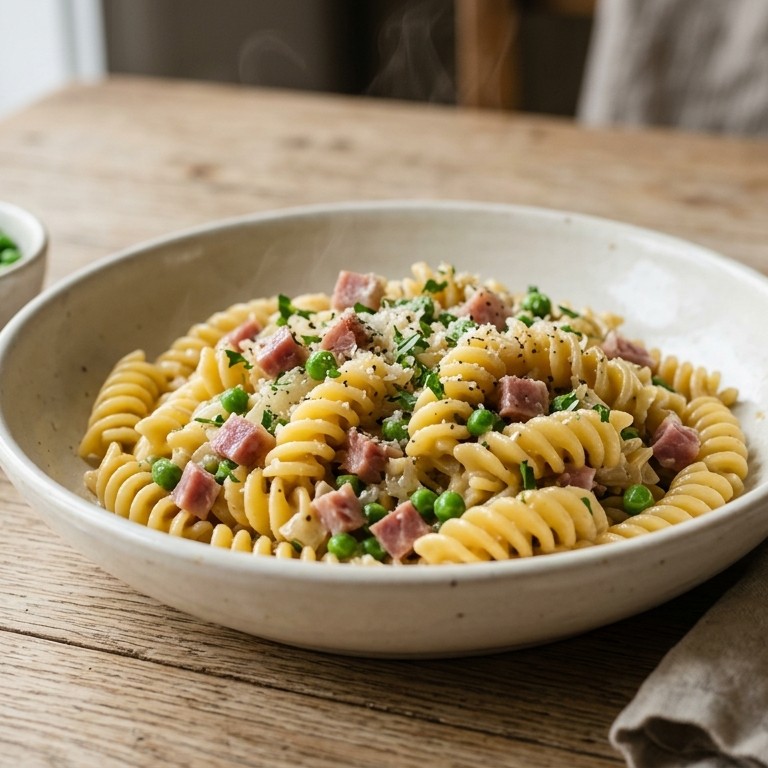 Fusilli al prosciutto recept