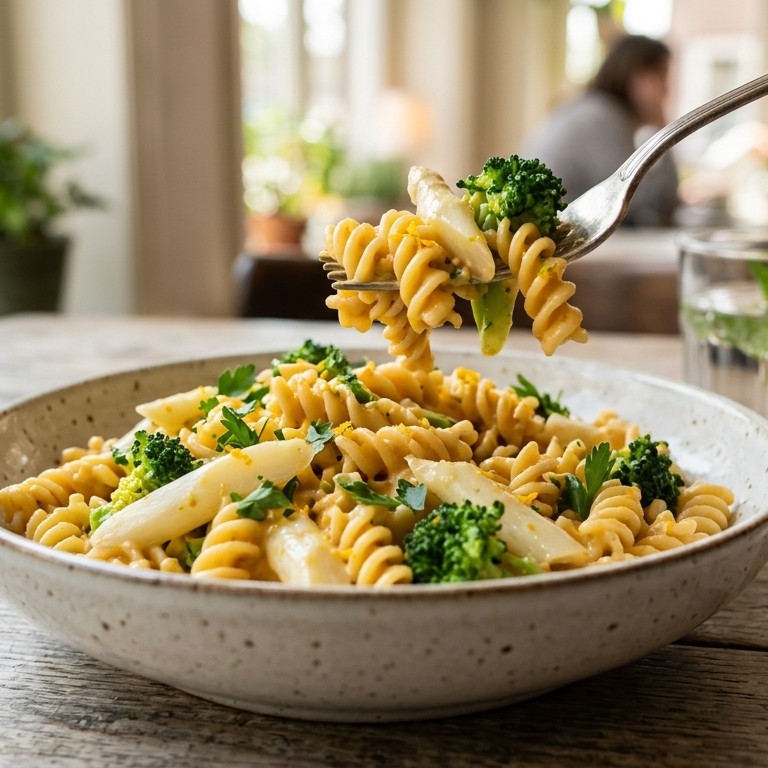 Fusilli met asperges en broccoli recept