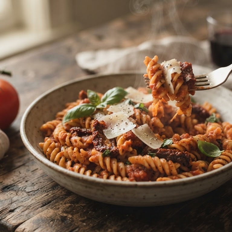 Fusilli met tomatensaus recept