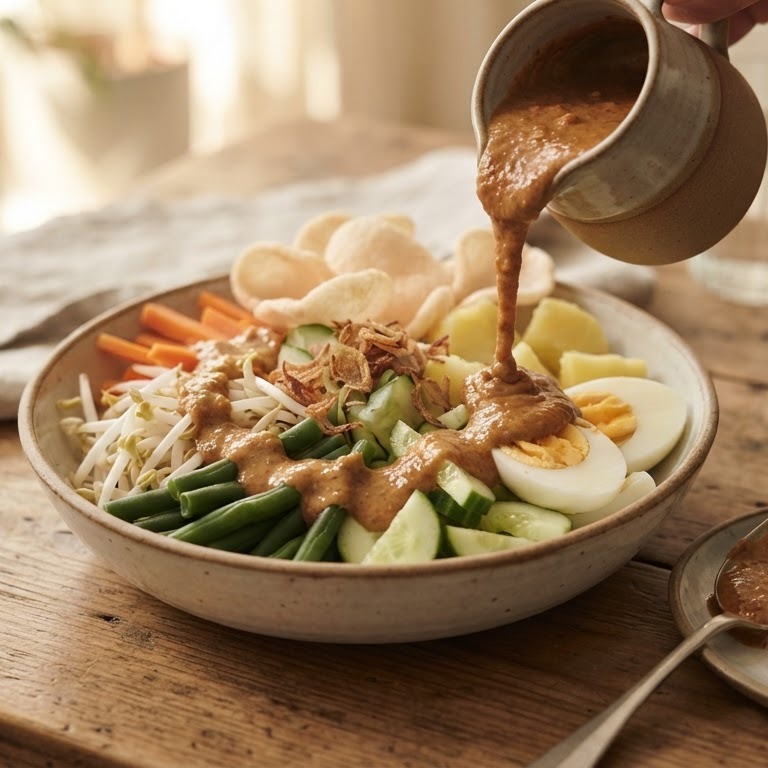 Gado Gado met zelfgemaakte pindasaus recept