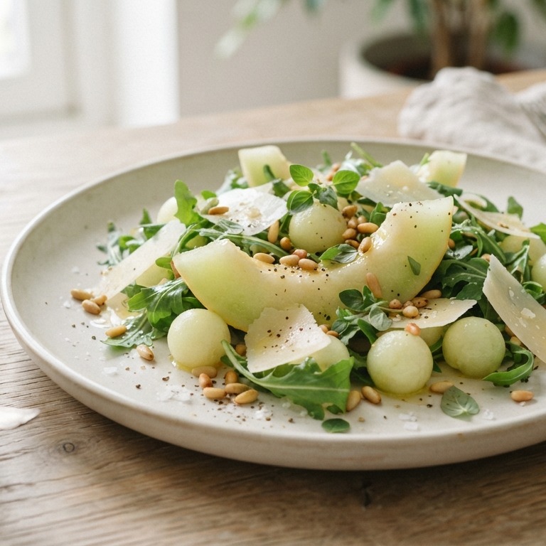 Galia meloen salade met Parmezaanse kaas recept