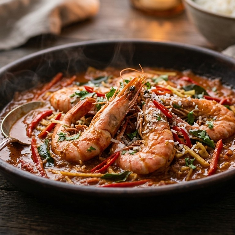 Gamba curry recept
