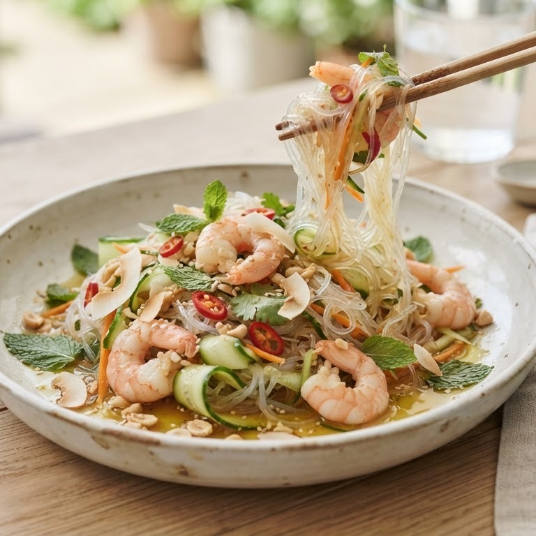 Gamba noodle salade recept