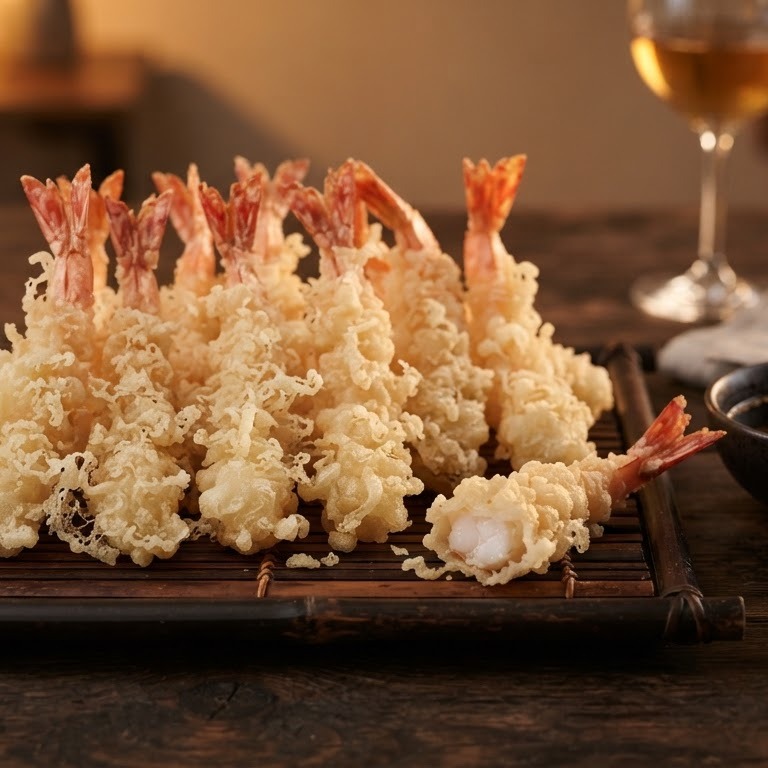 Gamba-tempura met sojasaus recept