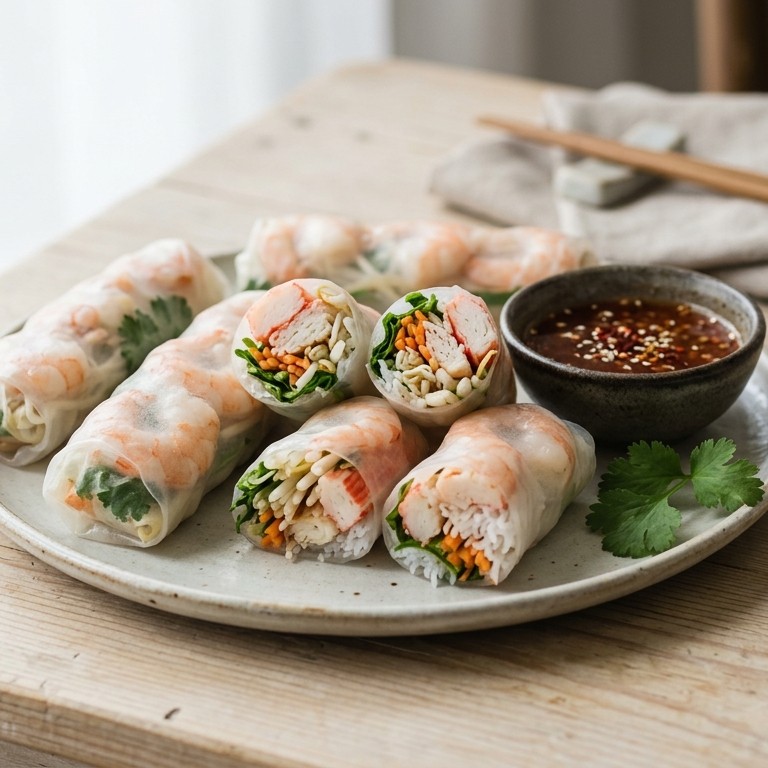 Garnalen en krab in rijstvellen recept