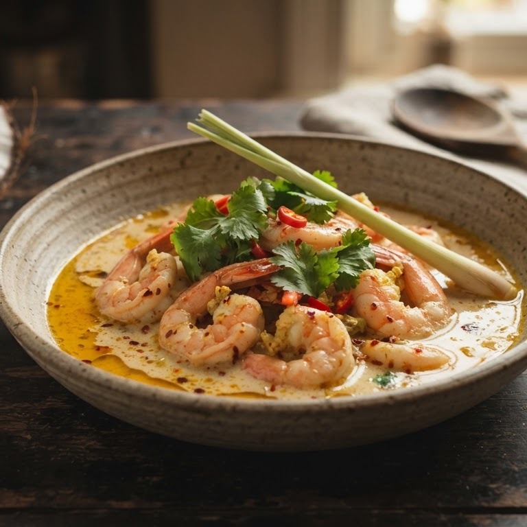 Garnalen in kokossaus recept