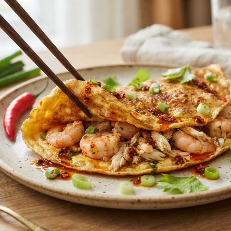 Garnalen - krab omelet recept