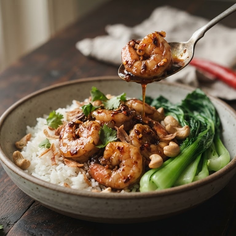 Garnalen met een pittige tamarindesausje recept