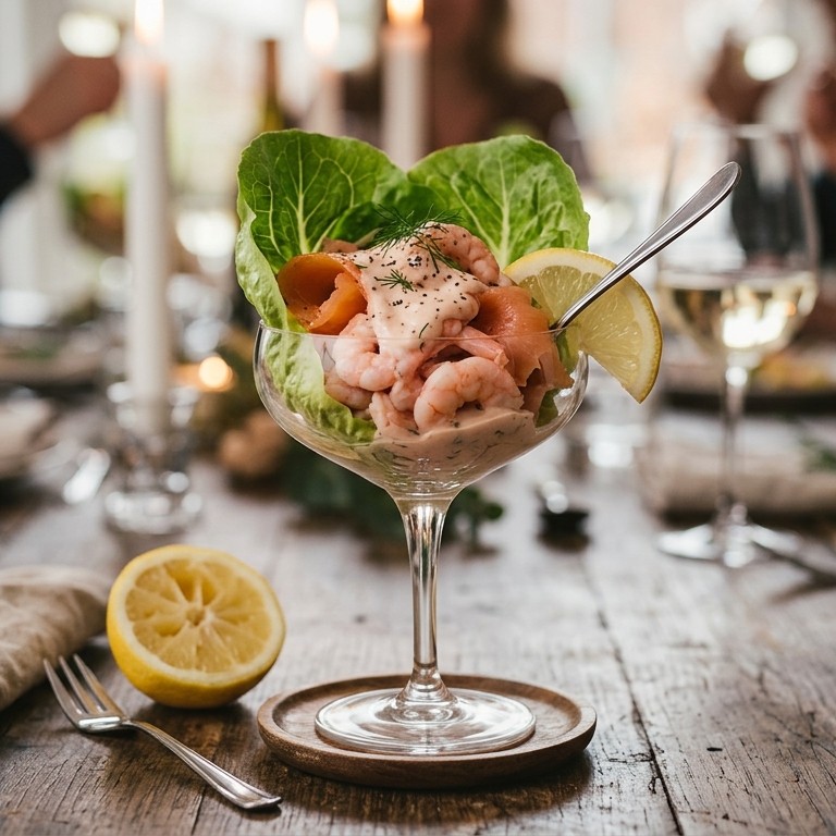 Garnalen met gerookte zalmcocktail recept