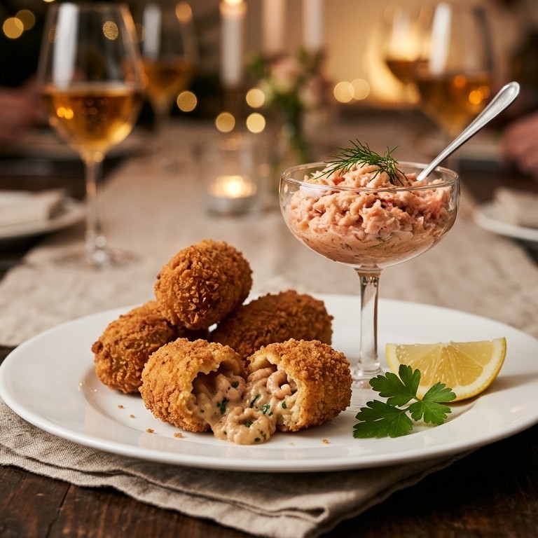 Garnalenkroketjes met krabcocktail recept