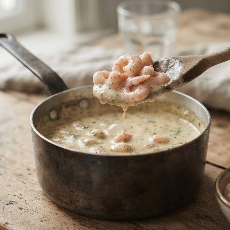 Garnalensaus met kookroom recept
