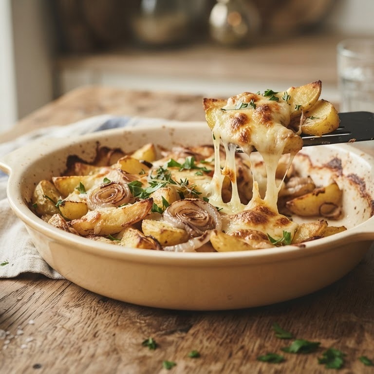 Gebakken aardappelen met sjalotjes recept