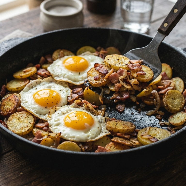Gebakken aardappels-spiegelei recept