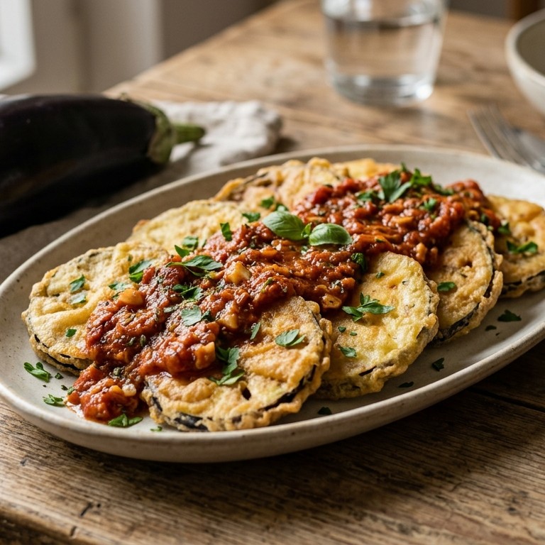 Gebakken aubergines met tomatensaus recept