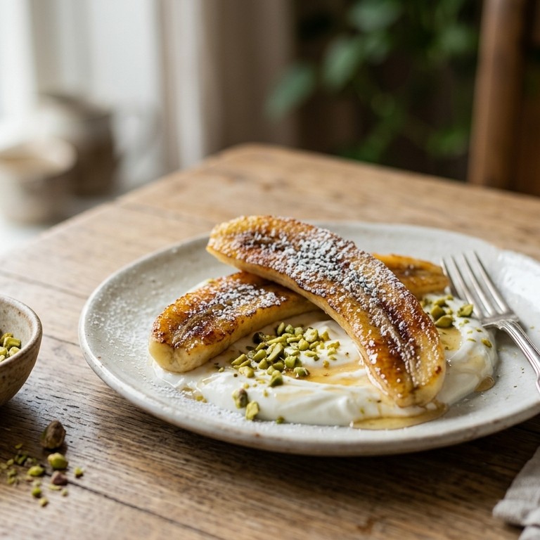 Gebakken banaan met honingyoghurt recept