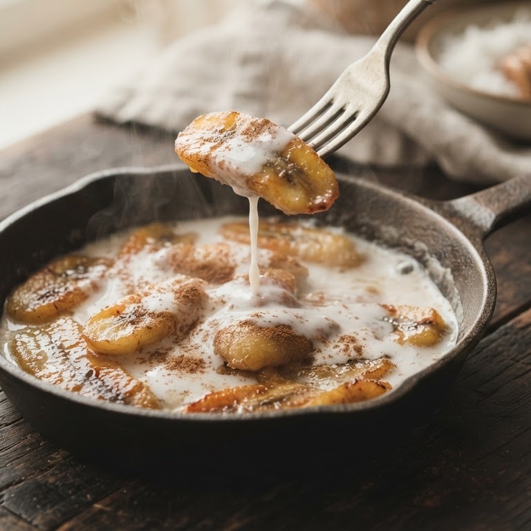 Gebakken banaan met kokosmelk en honing recept