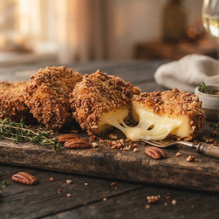 Gebakken kaas in een notenkorst recept