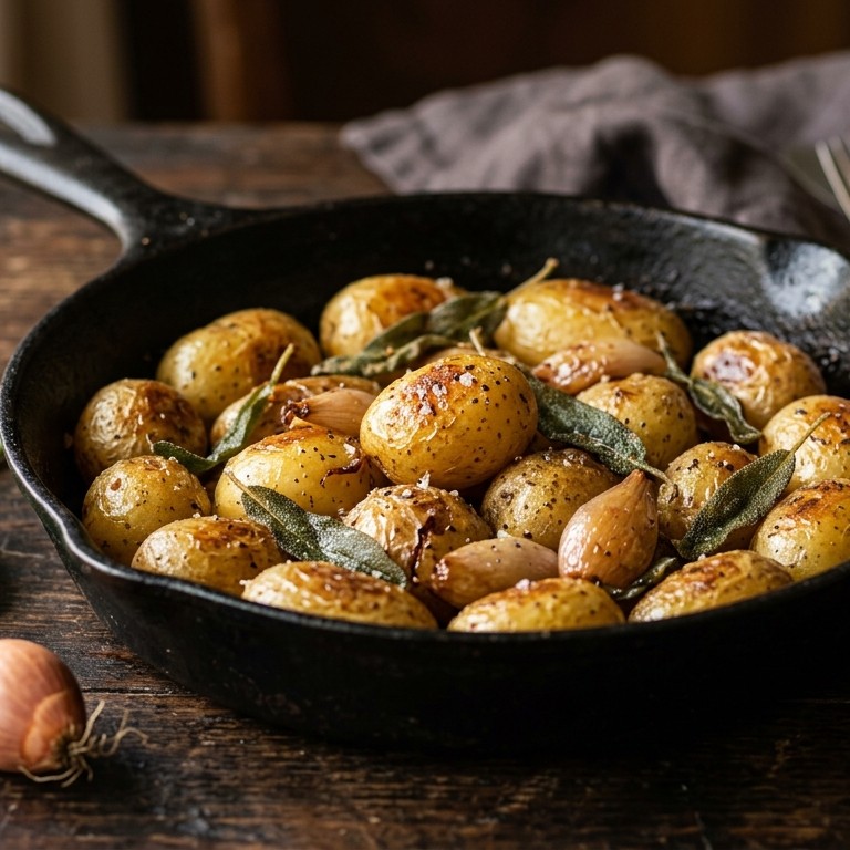 Gebakken krieltjes met salie en sjalot recept